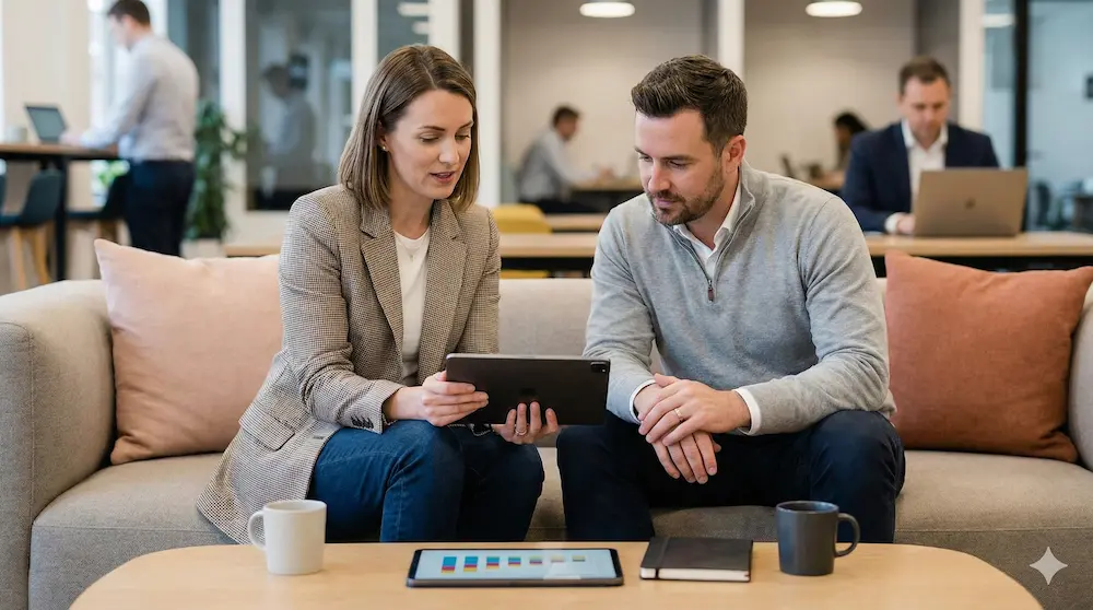 Fractional CFO meets Small Business Owner to discuss cash management