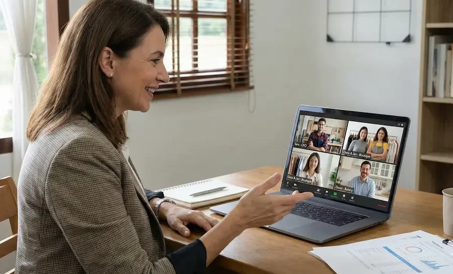 Fractional CFO working remotely with Small Business team